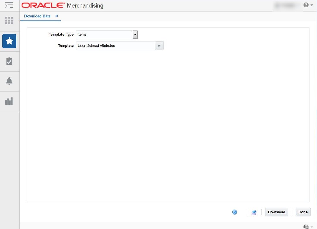Download Data with Template Type Items and Template User Defined Attributes selected.
